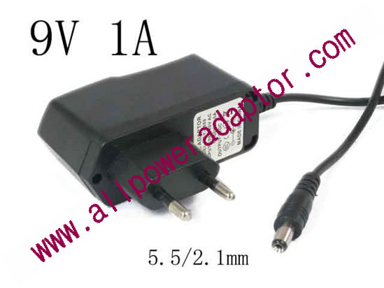 AAVD AC Adapter 5V-12V HCY-6888, 9V 1A, Barrel 5.5/2.1mm, EU 2-Pin Plug - Click Image to Close