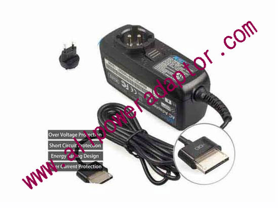 KFD 120150 AC Adapter 5V-12V 12V 1.5A, Flat Plug, EU 2P - Click Image to Close