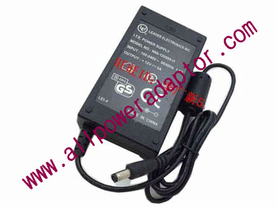 LEI / Leader NU60-120500-I1 AC Adapter 5V-12V 12V 5A, 5.5/2.5mm, C14