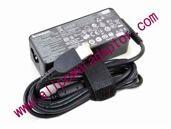 Lenovo AC Adapter 20V 2.25A, Rectangular Tip W/Pin, 3-Prong