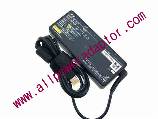 NEC AC Adapter 20V 4.5A, Rectangular Tip W/Pin, 2-Prong - Click Image to Close