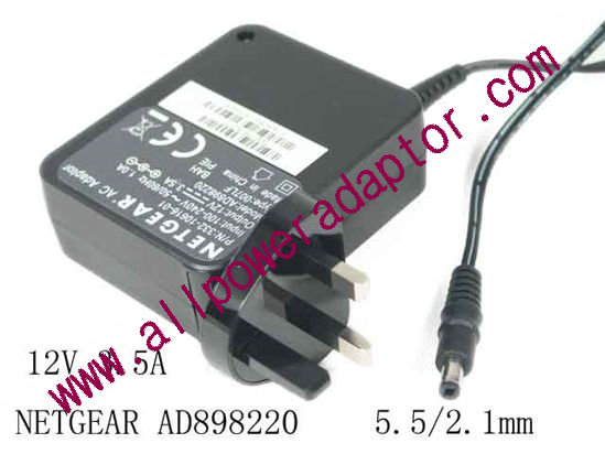 NETGEAR AD898220 AC Adapter 5V-12V 12V 3.5A, 5.5/2.1mm, UK 3P