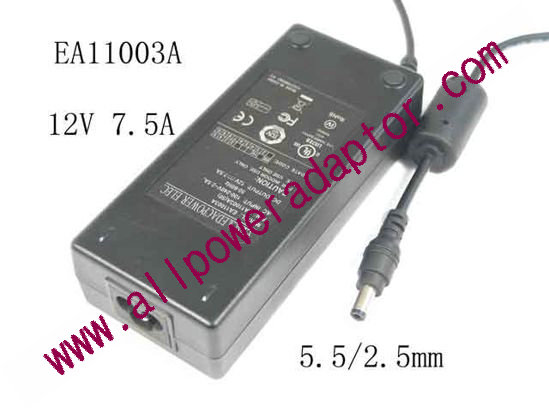 AOK OEM Power AC Adapter 5V-12V 12V 7.5A, 5.5/2.5mm, 3-Prong