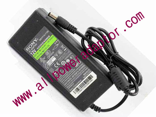 Sony AC Adapter 5V-12V 12V 5A, 5.5/2.5mm, 2-Prong