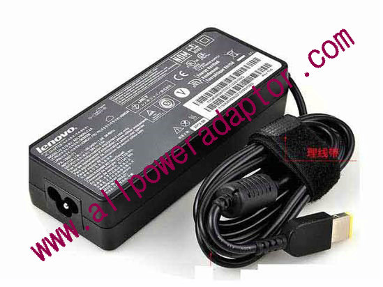 Lenovo AC Adapter 20V 4.5A, Rectangular Tip W/Pin, 3-Prong, Z70 - Click Image to Close