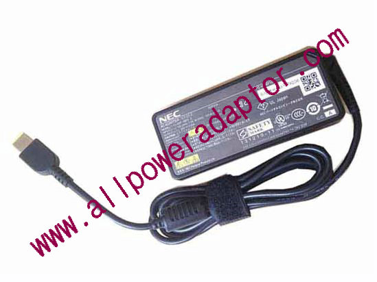 NEC AC Adapter 20V 3.25A, Rectangular Tip W/Pin, 2-Prong, Z79 - Click Image to Close