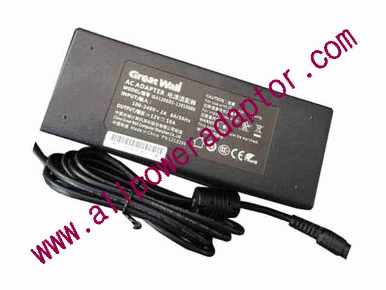 Great Wall GA120SD1-12010000 AC Adapter 5V-12V 12V 10A, 5.5/2.1mm, 3P, New