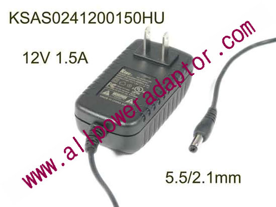 Ktec KSAS0241200150HU AC Adapter 5V-12V 12V 1.5A, 5.5/2.1mm, US 2P Plug , New - Click Image to Close