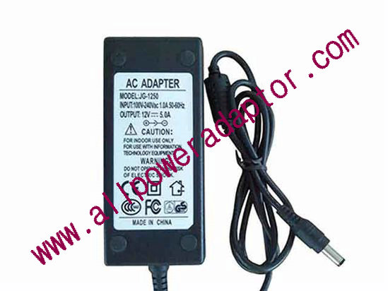 OEM Power AC Adapter - Compatible JG-1250, 12V 5A 5.5/2.1mm, C14, New - Click Image to Close