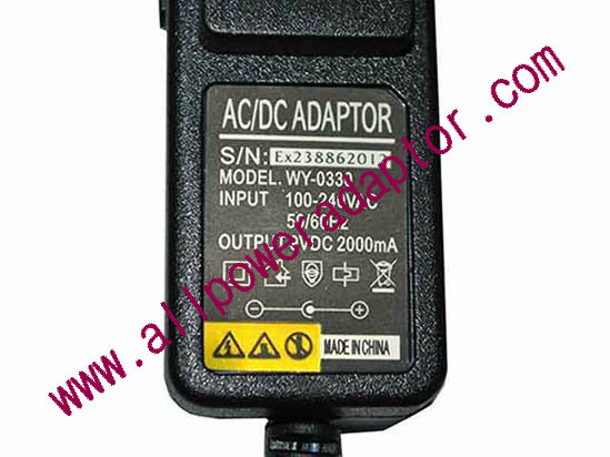 OEM Power AC Adapter - Compatible WY-0330, 9V 2A 2.5mm, US 2-Pin, New - Click Image to Close