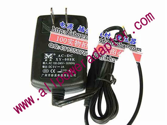 OEM Power AC Adapter - Compatible XY-008K, 9V 2A 2.5/0.7mm, US 2-Pin, New - Click Image to Close