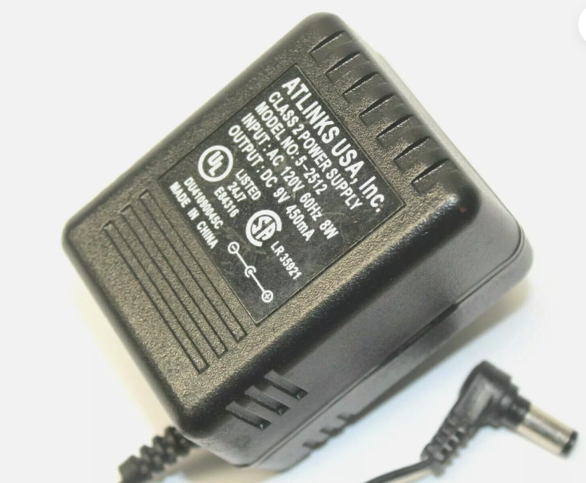 *Brand NEW*Atlinks 5-2512 9 Volts 9V 450mA AC Adapter Charger Transformer Power Supply