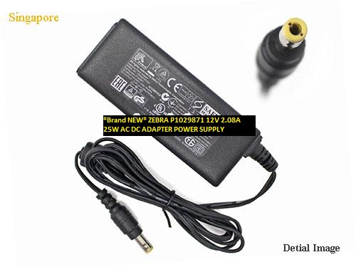 *Brand NEW* P1029871 ZEBRA 12V 2.08A 25W AC DC ADAPTER POWER SUPPLY - Click Image to Close