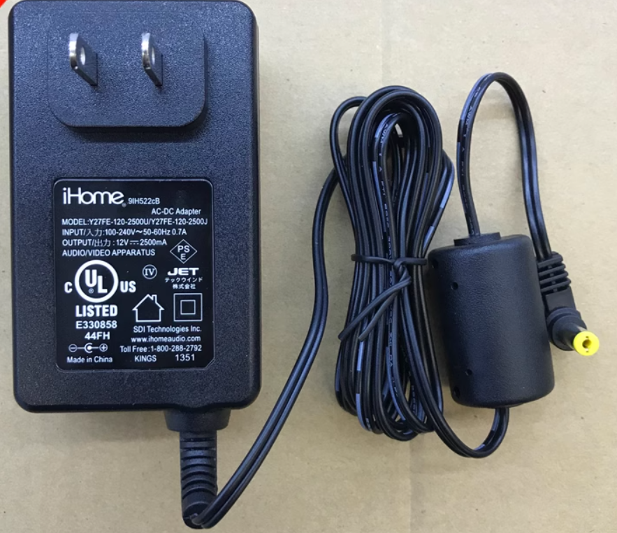 *Brand NEW*Y27FE-120-2500U/Y27FE-120-2500J iHome 12V2.5A（12V3A）AC Adapter Power Supply - Click Image to Close