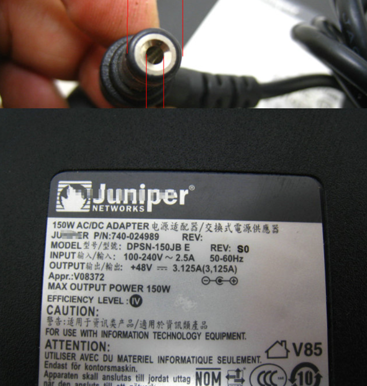 *Brand NEW*740-024989 DPSN-150JB E Juniper networks 150W 48V 3.125A AC Adapter Juniper 48V 3.125A 5.5*1.7mm Po