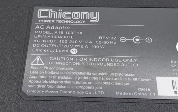 *Brand NEW*Genuine Chicony 20V 5A AC Adapter A16-100P1A Laptop Power supply