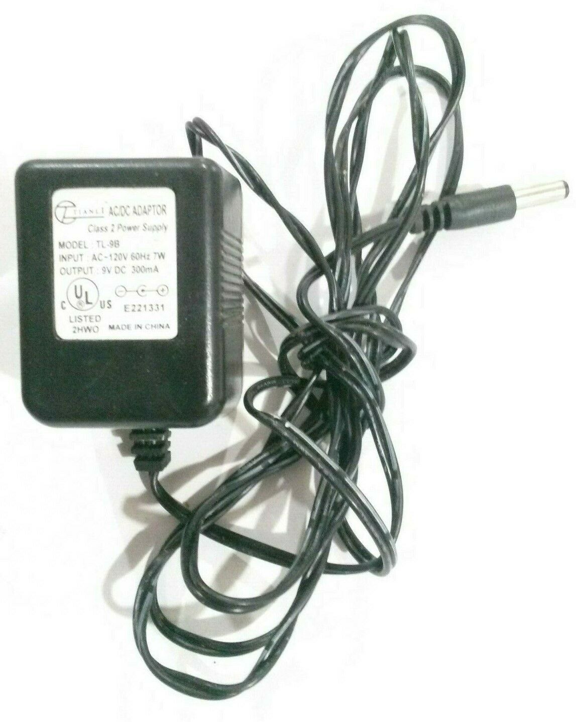 *Brand NEW*9V 300mA Tianli TL-9B Class 2 Transformer Ac Adapter