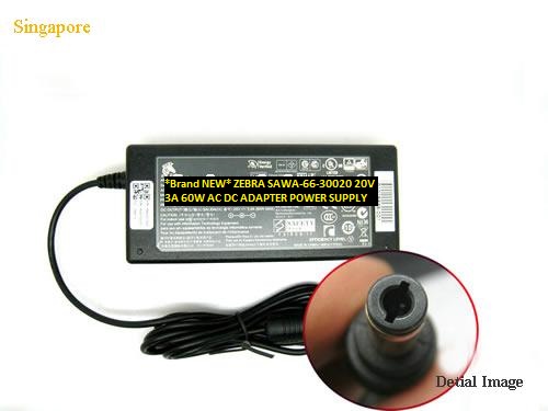 *Brand NEW* SAWA-66-30020 ZEBRA 20V 3A 60W AC DC ADAPTER POWER SUPPLY