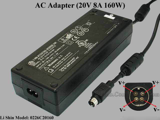 *Brand NEW*0226C20160 LI SHIN 20V 8A 160W Laptop AC Adapter Notebook Power Supply