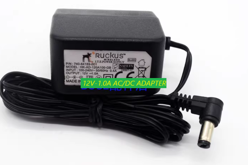 *Brand NEW* Ruckus HK-AD-120A100-GB 12V-1.0A AC/DC ADAPTER Power Supply - Click Image to Close