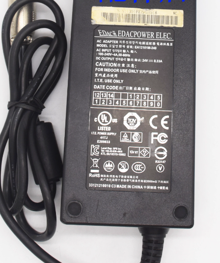 *Brand NEW* EDAC EA12101M-240 24V 8.33A AC/DC ADAPTOR 3pin Power Supply