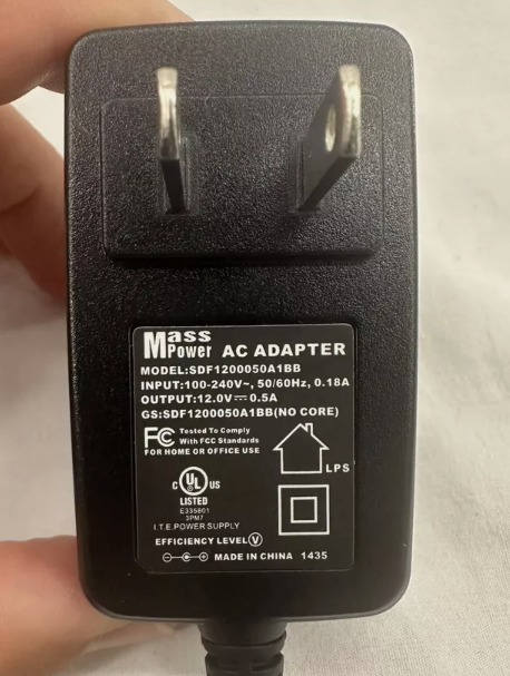 *Brand NEW* MASS SDF120050A1BB 12V DC 500mA 0.5A AC Adapter Charger POWER Power Supply