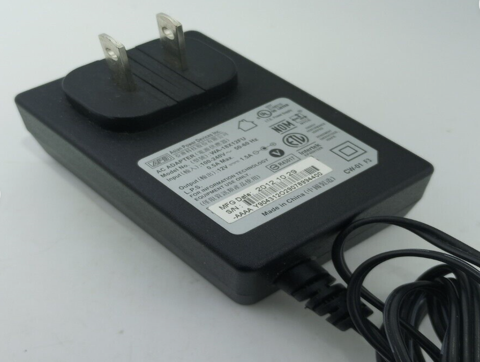 *Brand NEW*Genuine APD WA-18Q12FU WA-18G12U 12V 1.5A AC Adapter Power Charger