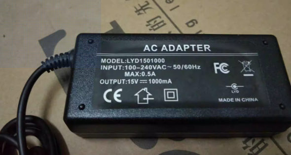 *Brand NEW*jd400-3 LYD1501000 15V 1000mA AC/DC ADAPTER Power Supply