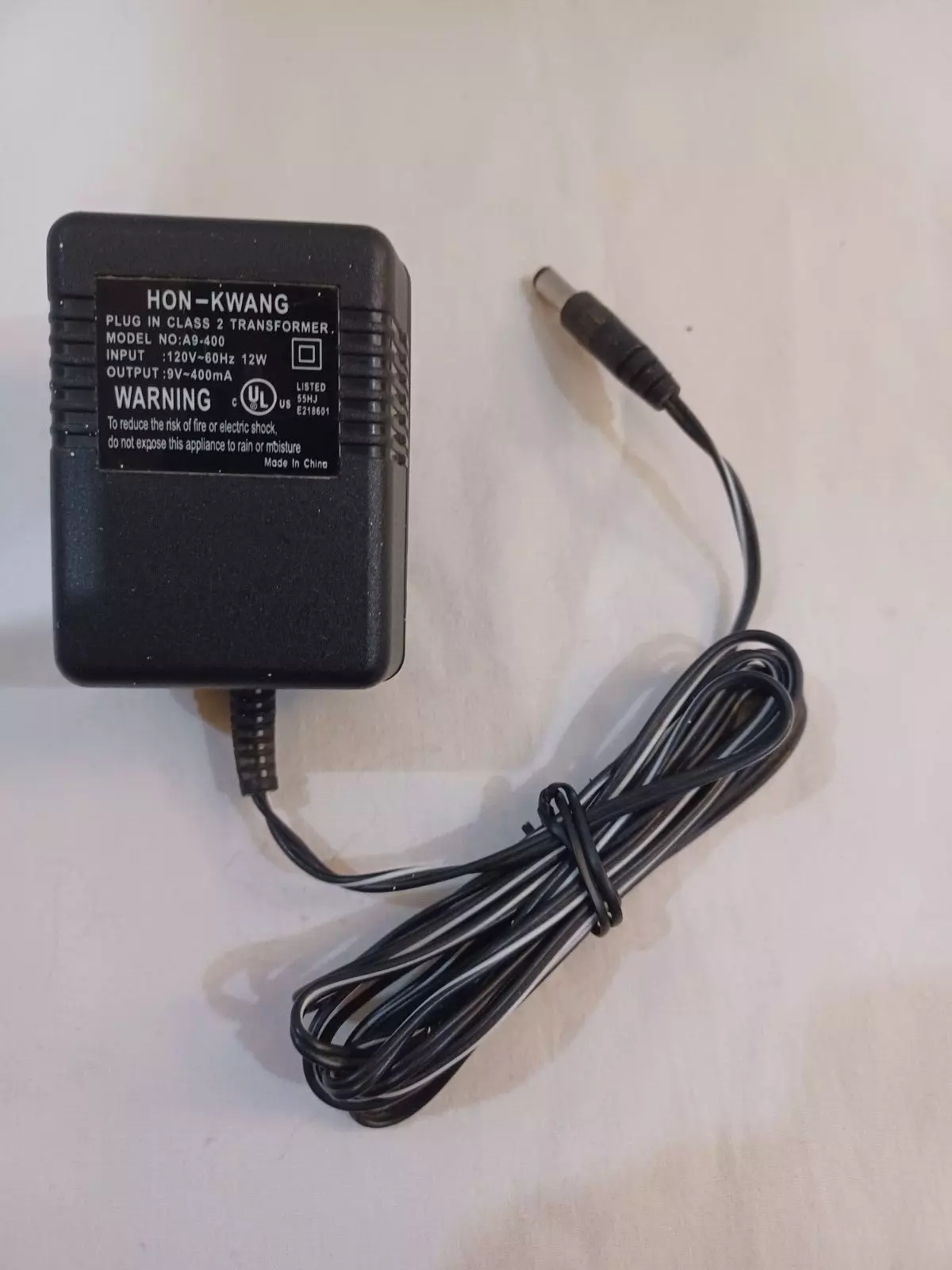 *Brand NEW*Hon-Kwang 9V 400mA AC Adapter Plug in Class 2 Transformer (A9-400) Power Supply