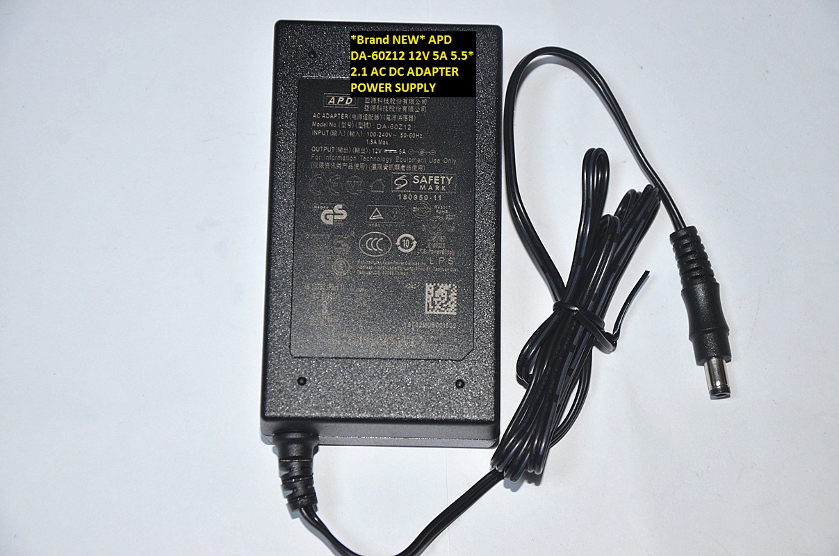 *Brand NEW* APD DA-60Z12 12V 5A 5.5*2.1 AC DC ADAPTER POWER SUPPLY