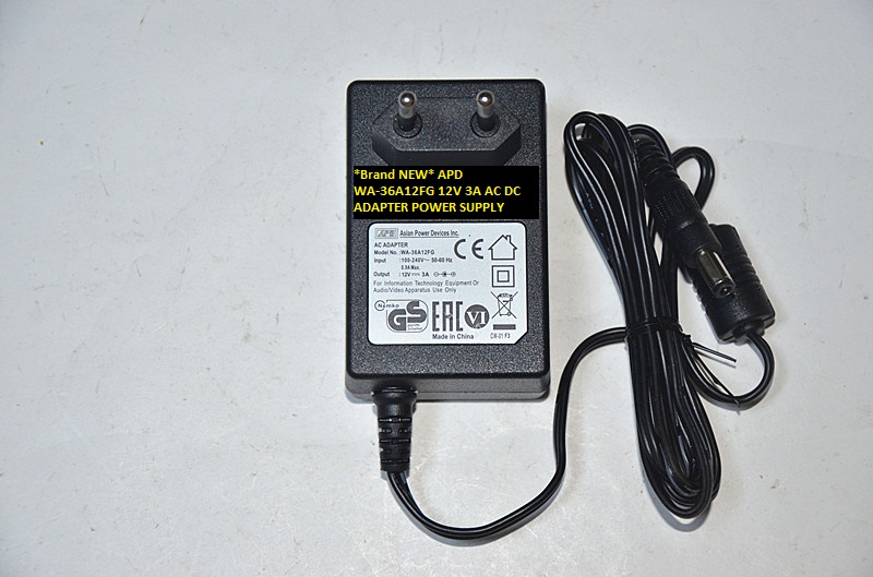 *Brand NEW* APD WA-36A12FG 12V 3A AC DC ADAPTER POWER SUPPLY