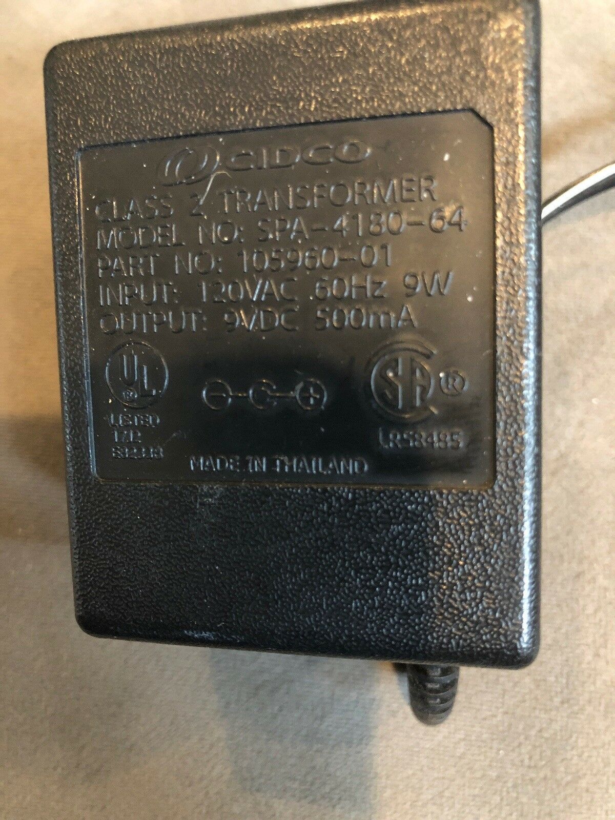 *Brand NEW* 9V 500mA CIDCO SPA-4180-64 Class 2 Transformer Ac Adapter