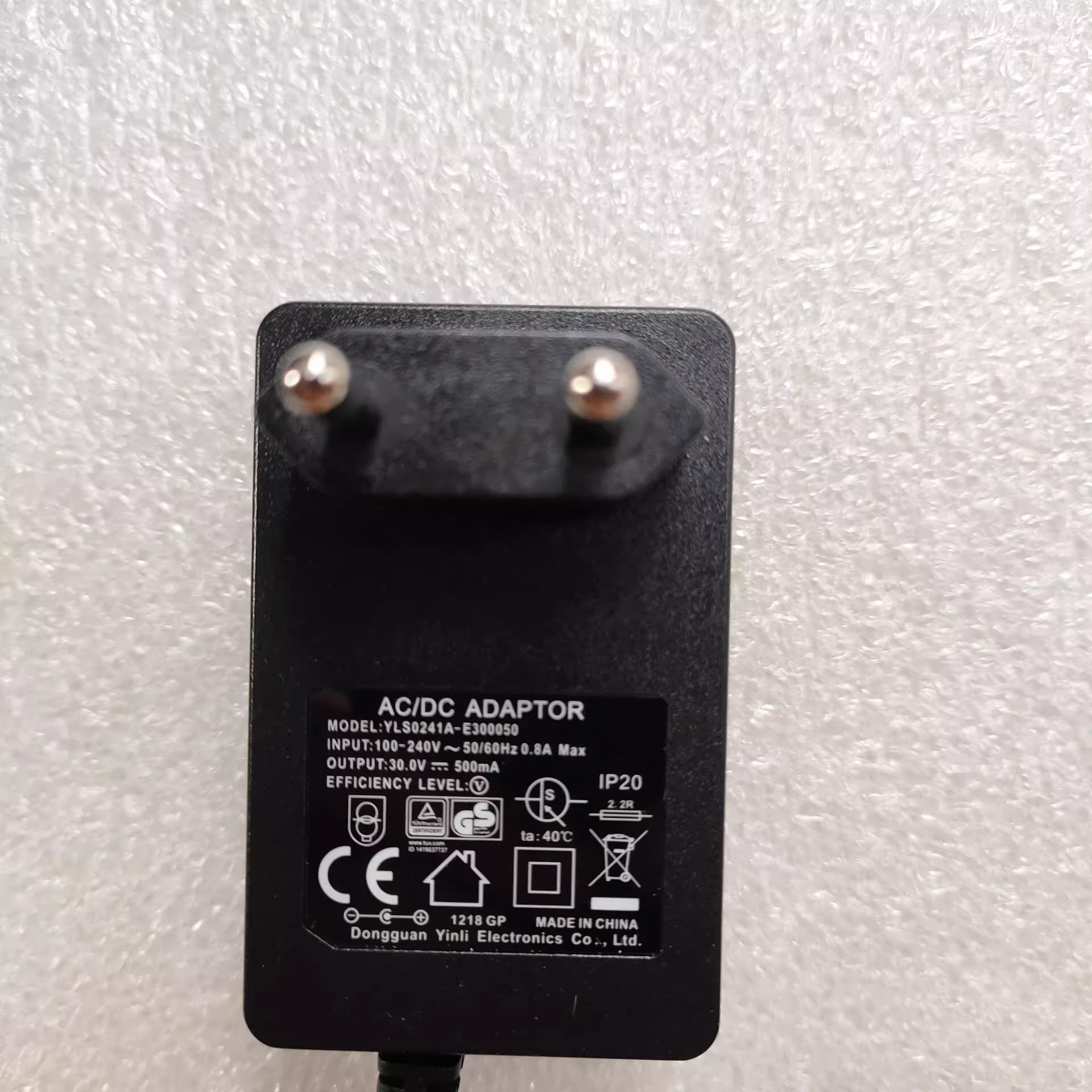 *Brand NEW*Yinli 30V 500MA AC DC ADAPTHE YLS0241A-E00050 POWER Supply - Click Image to Close