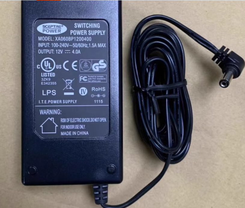 *Brand NEW*SCEPTRE POWER 12V4A（12V5A）AC Adapter XA060BP1200400 Power Supply