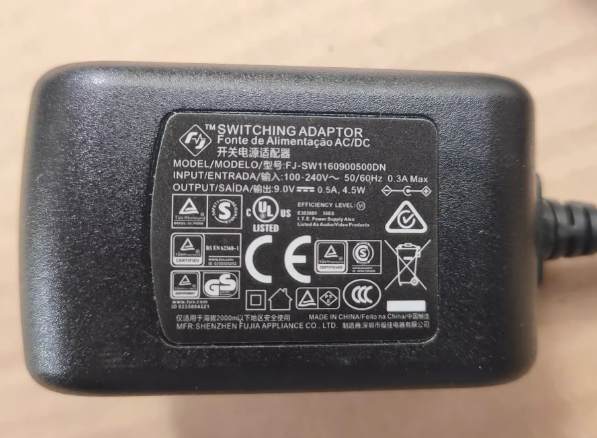 *Brand NEW* FJ-SW1160900500DN 9V 0.5A AC/DC Adapter Power Supply - Click Image to Close