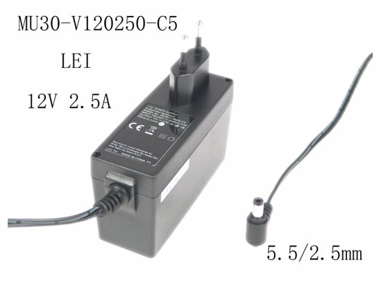 *Brand NEW*5V-12V AC ADAPTHE LEI / Leader MU30-V120250-C5 POWER Supply - Click Image to Close