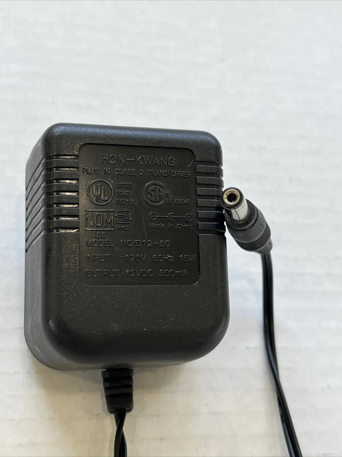 *Brand NEW*HON-KWANG D12-50 12VDC 500mA AC ADAPTER 15 Watt CLASS 2 TRANSFORMER Power Supply