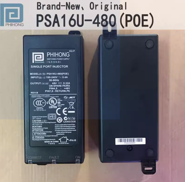 *Brand NEW*PHIHONG PSA16U-480(POE) POE INJECTOR 15.4W 48V0.32A AC Adapter IEEE802.3AF PSA16U-480POE Power Supp - Click Image to Close