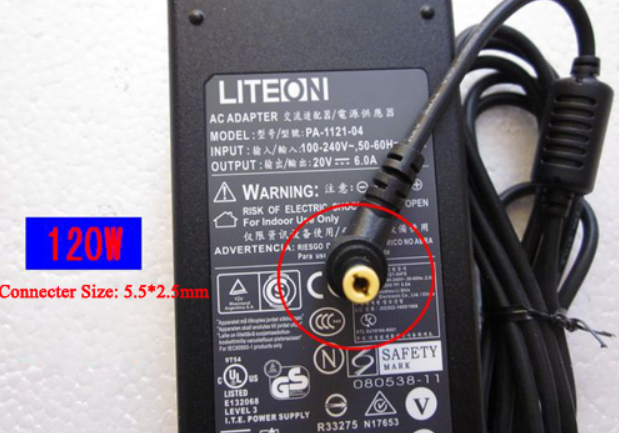 *Brand NEW*Liteon 20V-6.0A 120W Laptop AC Adapter PA-1121-04 Power Supply