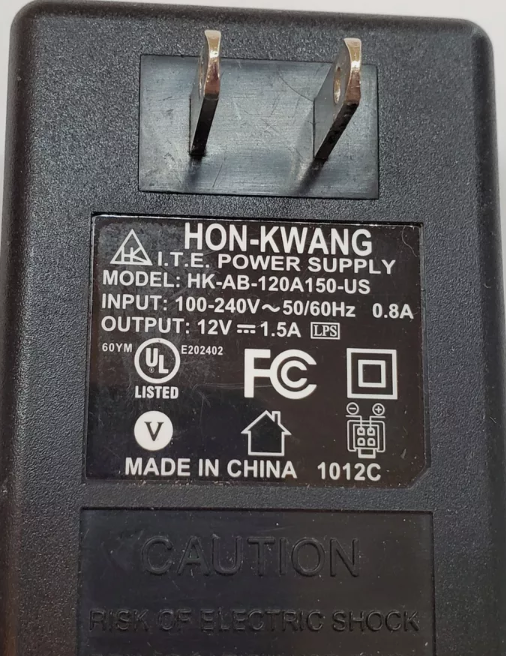 *Brand NEW*HON-KWANG ITE HK-AB-120A150-US 4-PIN 12V 1.5A Power Adapter Power Supply