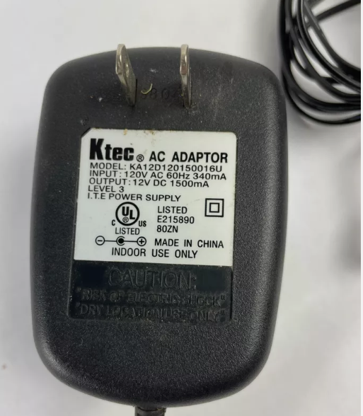 *Brand NEW*Genuine Ktec KA12D120150016U Output 12V 1.50A Ac Adapter Power Supply