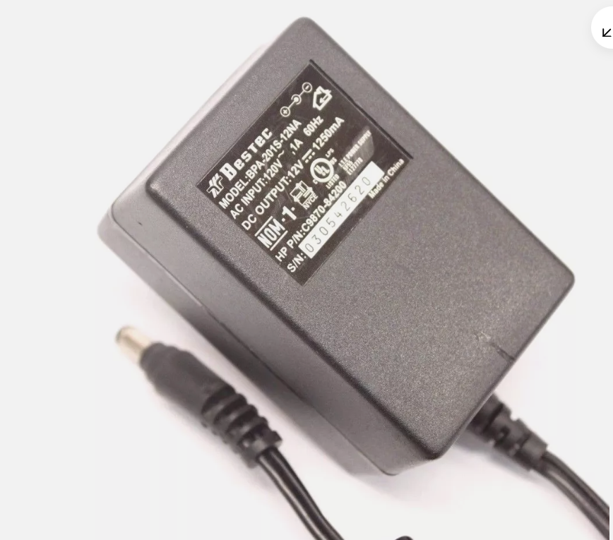 *Brand NEW* Bestec BPA-201S-12NA 12V 1250mA AC DC Adapter for Scanjet 2300C 2400 Scanner Power Supply