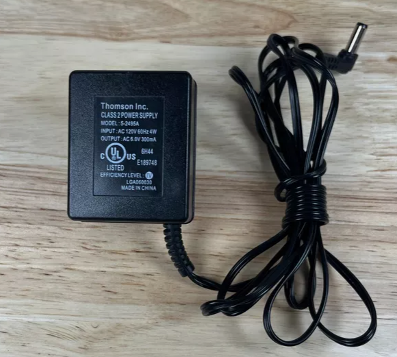 *Brand NEW*Genuine Thomson 6V 0.3A AC Adapter 5-2495A Class 2 Power Supply 5.5x2.5mm