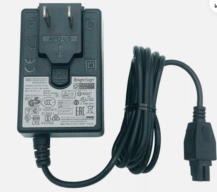 *Brand NEW*Genuine APD WA-36A12R 4-Pin Plug-In 12V 3A 36Watt AC Adapter Power Supply