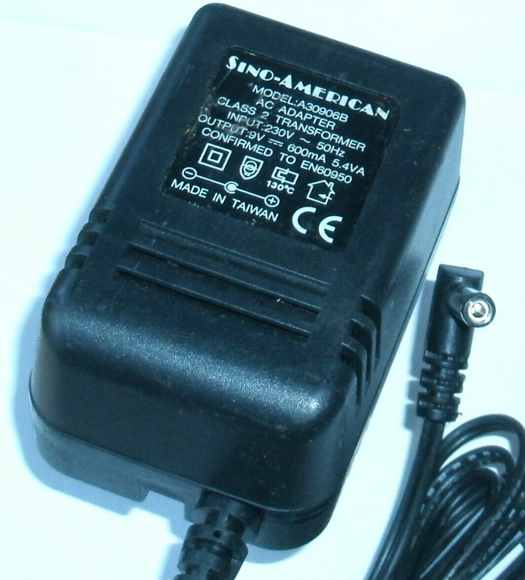 NEW 9V 600mA SINO-AMERICAN A30906B AC ADAPTER