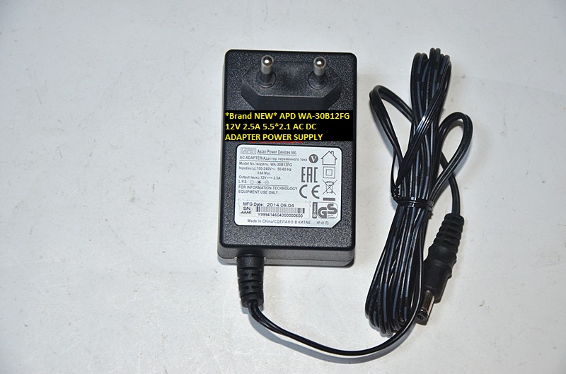 *Brand NEW* APD WA-30B12FG 12V 2.5A 5.5*2.1 AC DC ADAPTER POWER SUPPLY