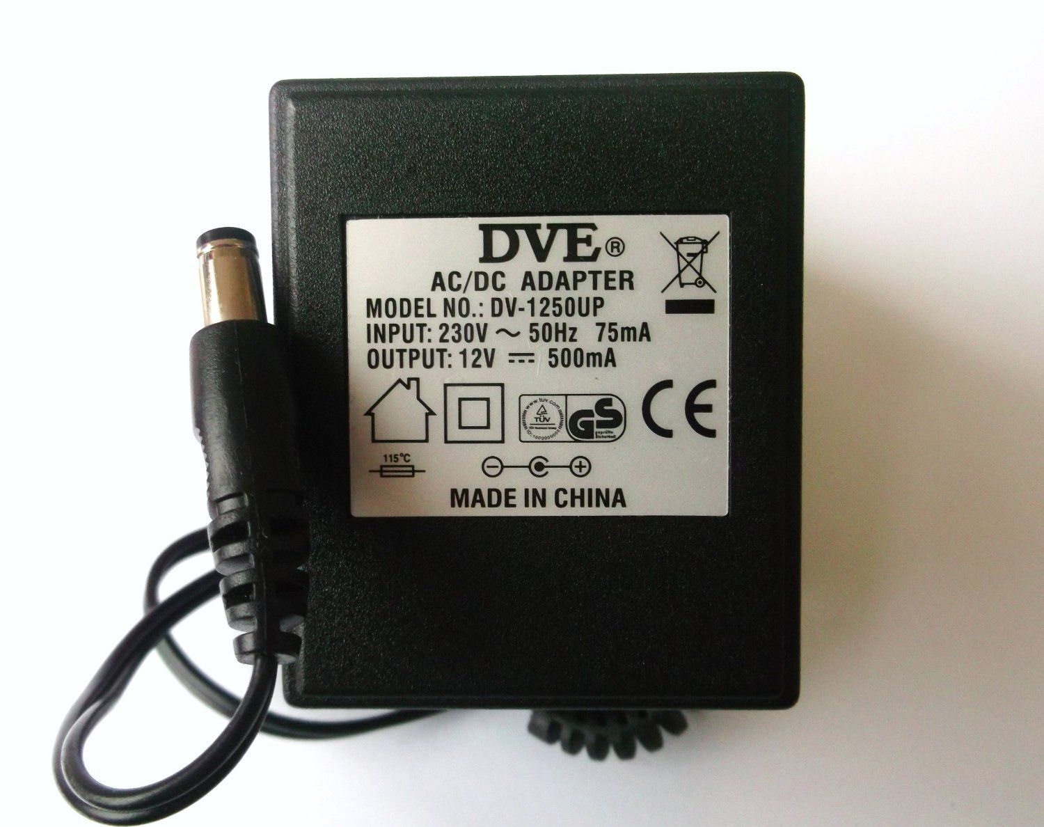 NEW ORIGINAL DVE DV-1250UP POWER SUPPLY AC ADAPTER 12V 500mA EU PLUG - Click Image to Close