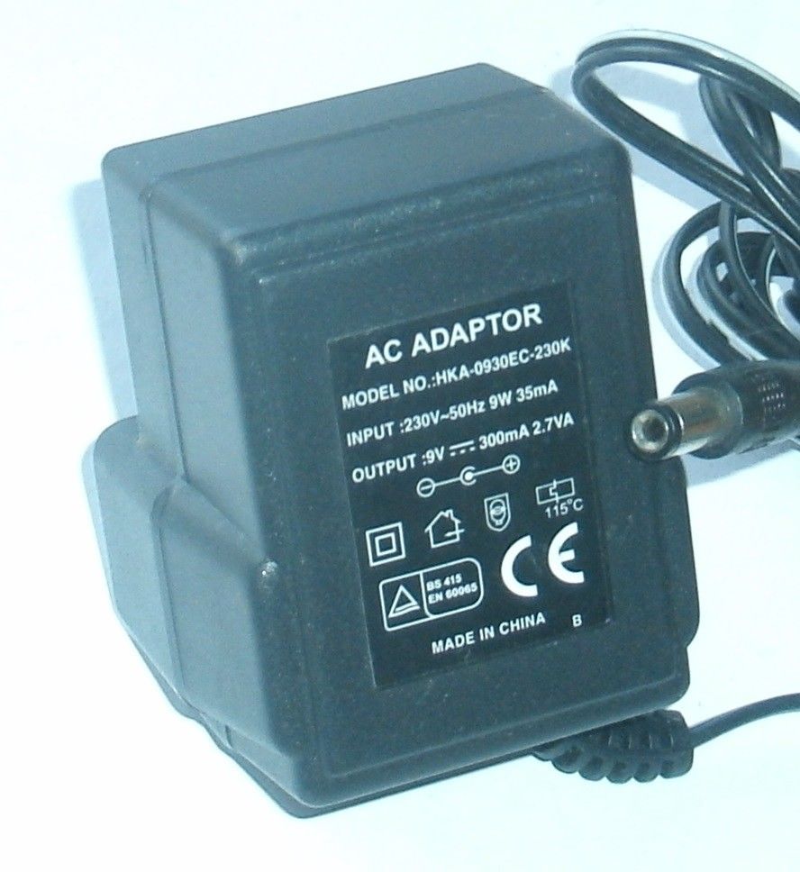 New 9V 300mA HKA-0930EC-230K Power Supply Ac Adapter - Click Image to Close