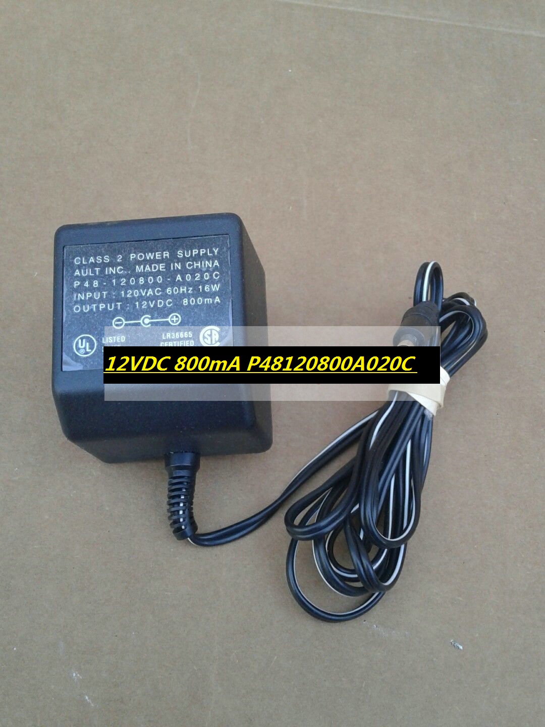 *Brand NEW*Original AULT INC 12VDC 800mA P48120800A020C CLASS 2 POWER SUPPLY POWER ADAPTOR