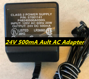 *Brand NEW*Ault Inc. P48240500A030G 57001141 24V 500mA AC Adapter - Click Image to Close